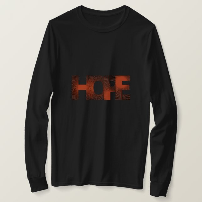 T-shirt noir à manches longues avec motif hope  (Design devant)
