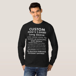 T-shirt noir à manches longues personnalisé pour h
