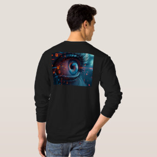 T-shirt noir à manches longues Quantum Eye dos