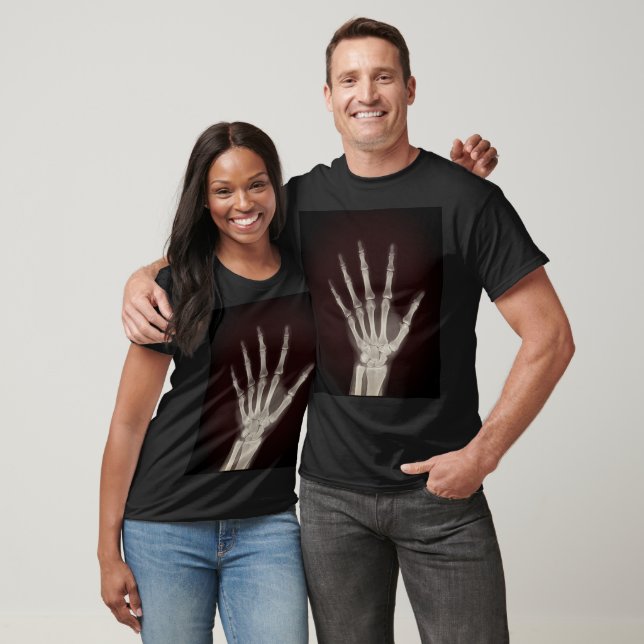 T-shirt noir à squelette (Unisexe)