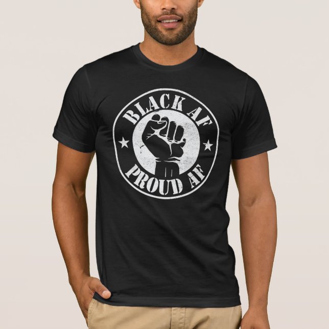 T-shirt Noir Af Africain-Américain Cool Mois de l'Histoire (Devant)