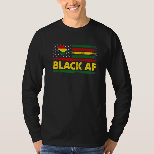 T-shirt Noir Af Noir Mois de l'histoire Drapeau afro-améri (Devant)