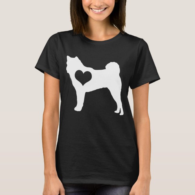 T-shirt noir Akita Heart (Devant)