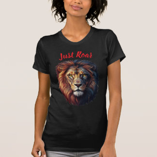T-shirt noir artistique avec tête de lion majestue