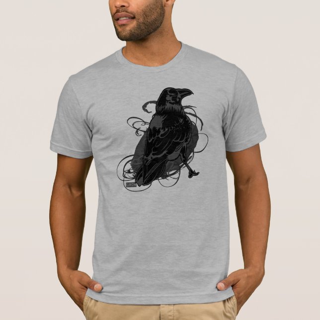 T-shirt noir artistique urbain de LoneCrow (Devant)