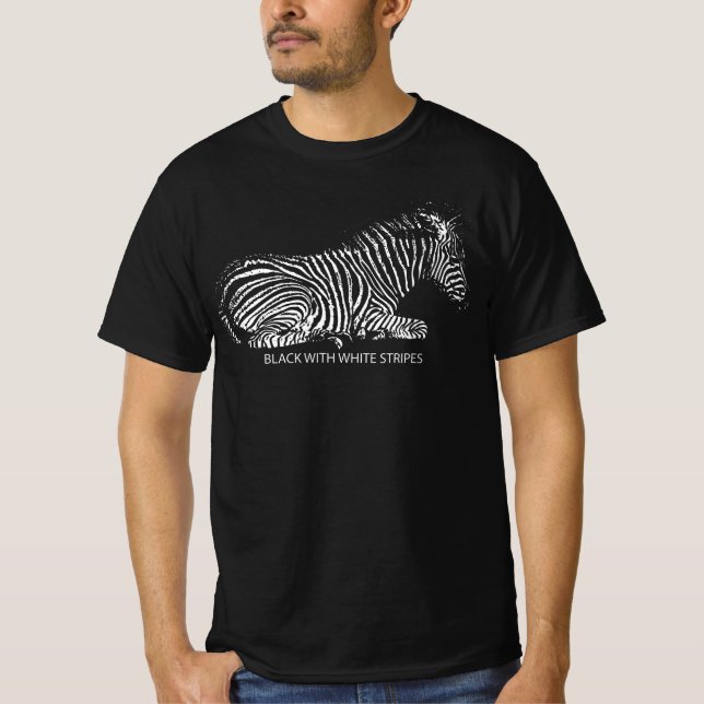 T-shirt Noir avec des rayures blanches (Devant)