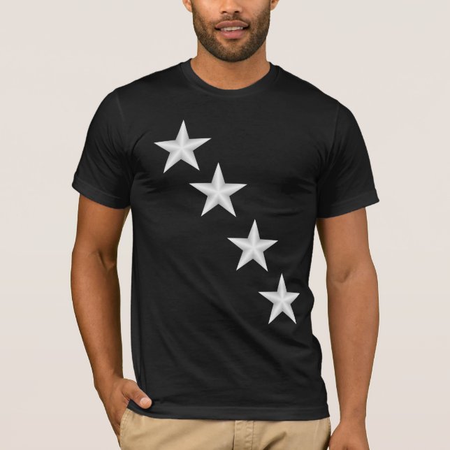 T-shirt noir avec étoiles en diagonale (Devant)