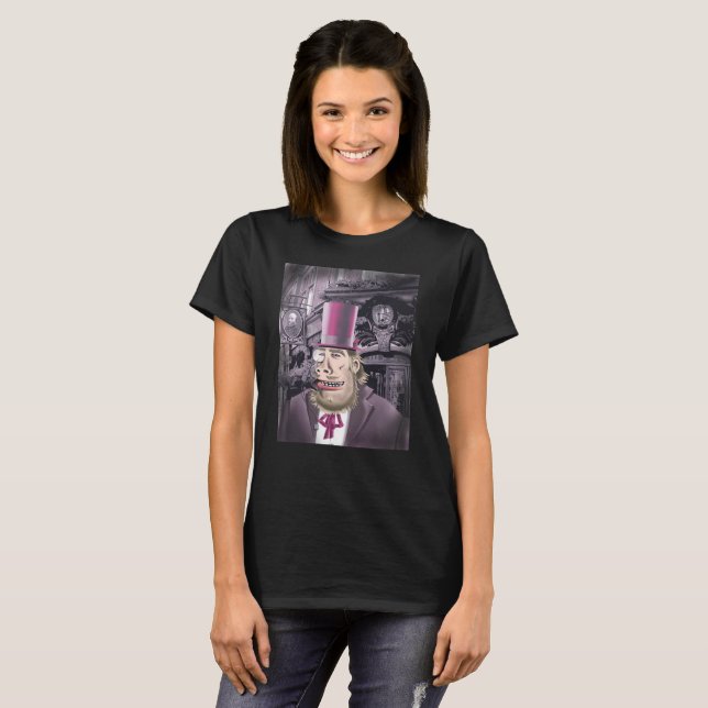 T-shirt noir avec femme Hyde (Devant entier)