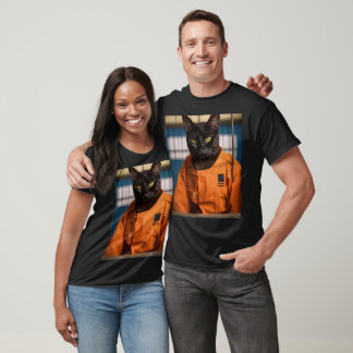 T-shirt noir avec Havana Chat Brown en mat