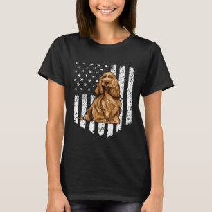 T-shirt Noir Blanc Américain Drapeau Anglais Cocker Espagn