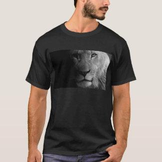 T-shirt Noir Blanc Motivation Leadership Lion Portrait