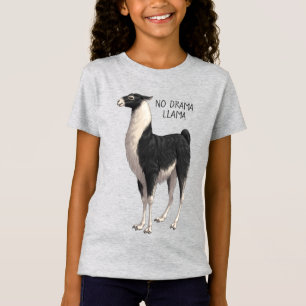 T-Shirt Noir & Blanc Pas de Drama Llama
