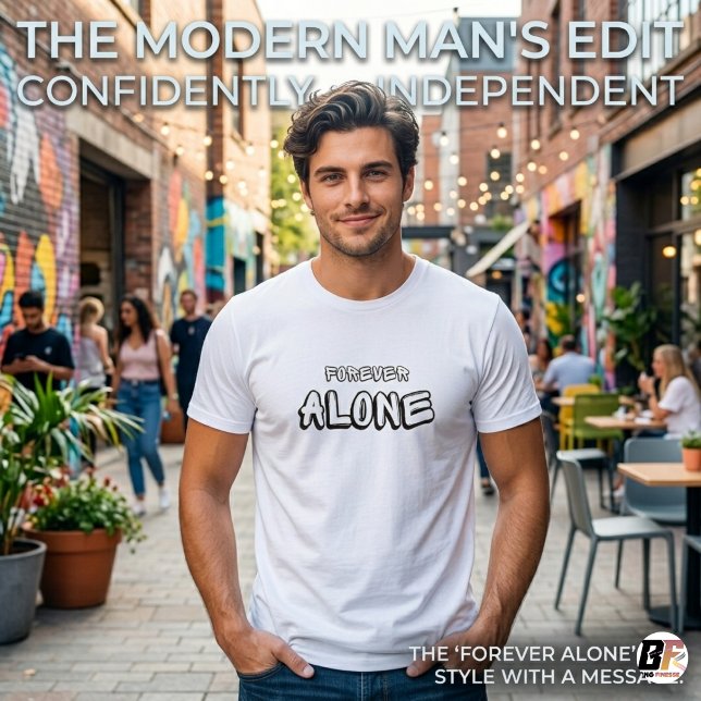 T-shirt Noir Blanc Simple Seul Pour Toujours Texte (#aloneforever)