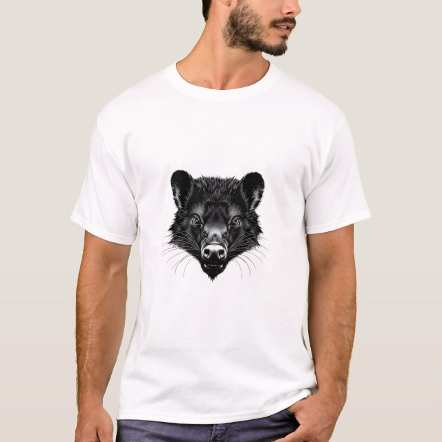 T-shirt noir & blanc Tasmanie (Devant)