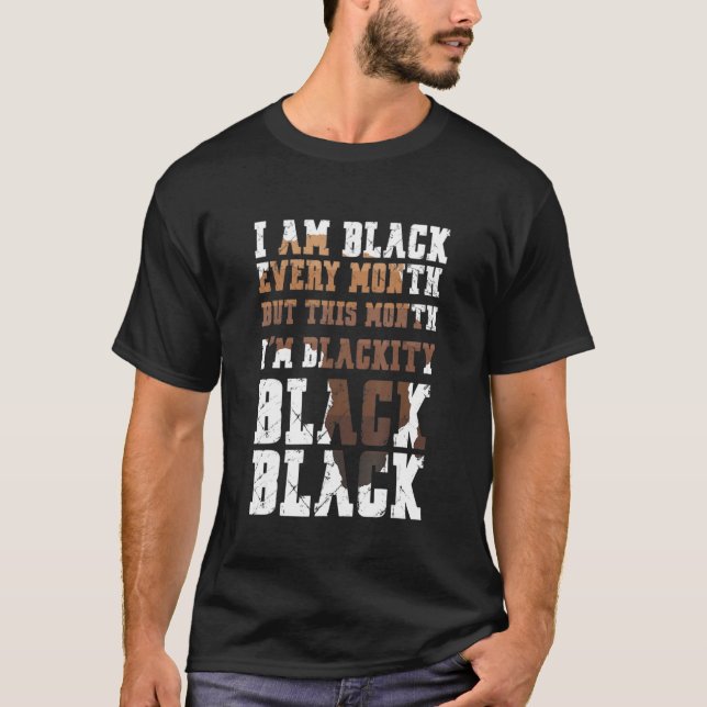 T-shirt Noir chaque mois Histoire noire Africain Bhm Black (Devant)