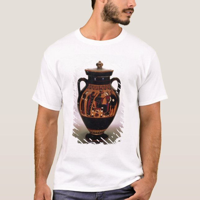 T-shirt Noir-chiffre amphora de grenier dépeignant la (Devant)