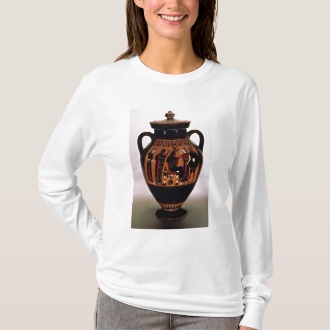 T-shirt Noir-chiffre amphora de grenier dépeignant la (Devant)
