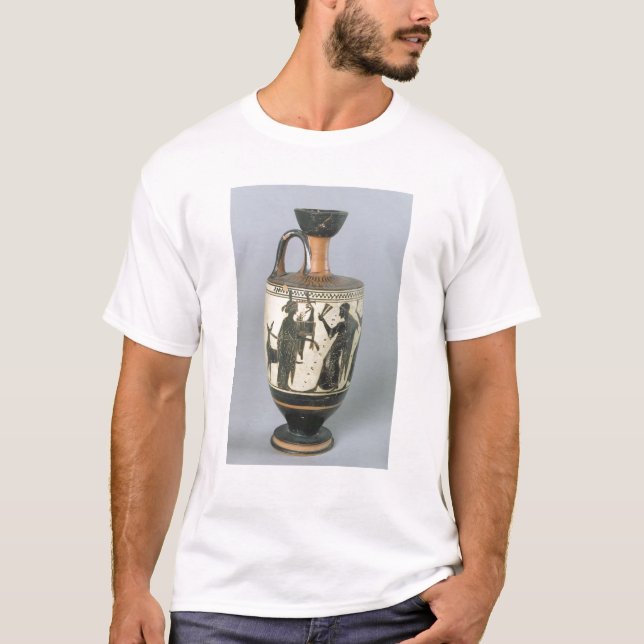 T-shirt Noir-chiffre lekythos de grenier (Devant)