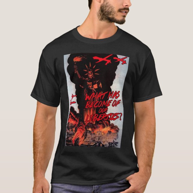 T-shirt noir classique d'Anti-bourdon (Devant)