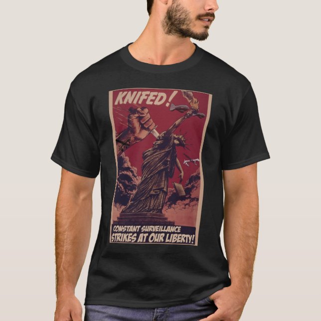 T-shirt noir classique d'Anti-bourdon (Devant)