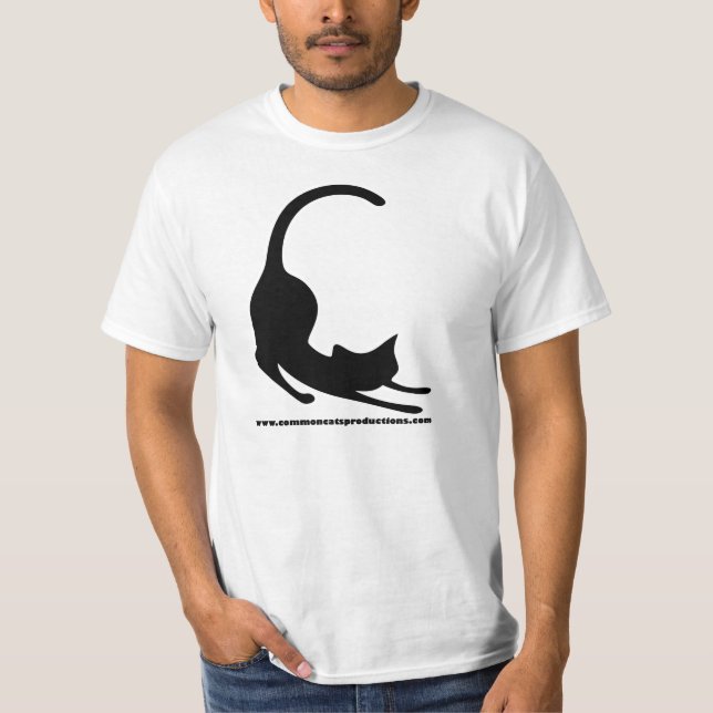 T-shirt Noir commun de logo de chats (Devant)