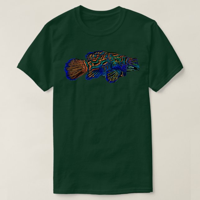 T-shirt Noir Conception alternative d'un Mandarinfish (Design devant)