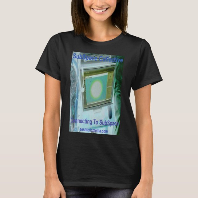 T-shirt noir "Connecting To SubSpace" pour femmes (Devant)