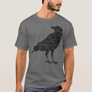 T-shirt Noir Corbeau corbeau oiseau Silhouette