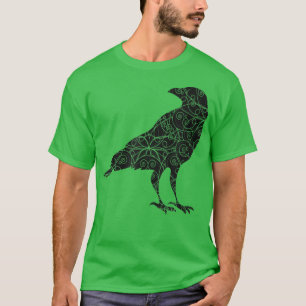 T-shirt Noir Corbeau corbeau oiseau Silhouette