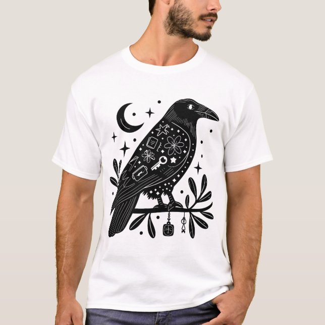 T-shirt noir Crow (Devant)