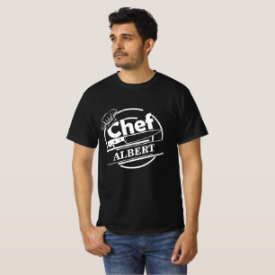 T-shirt noir Cute Chef customisé pour hommes