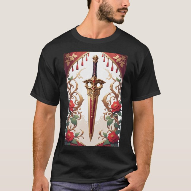 T-shirt noir Dagger Art (Devant)
