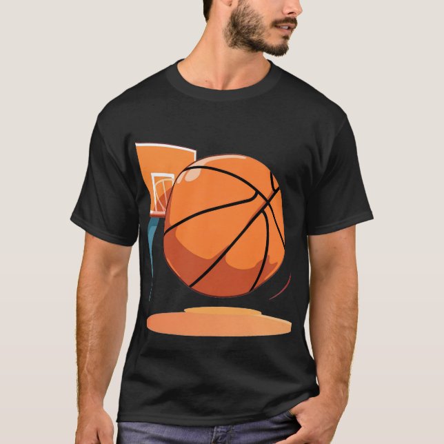 T-shirt noir de base Big Basketball (Devant)