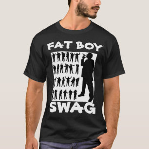 T-shirt noir de butin du garçon des hommes gros