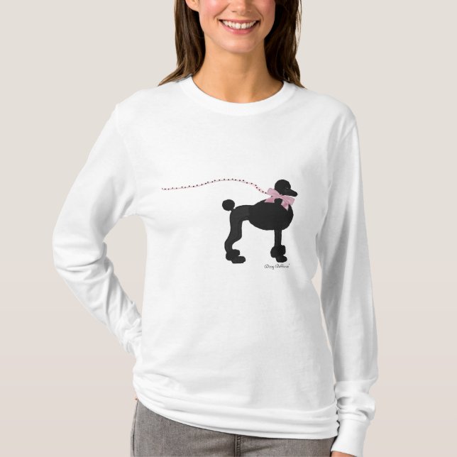 T-shirt noir de caniche (Devant)