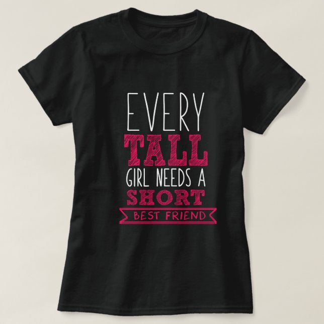 T-shirt Noir de couples - chaque les filles grandes a (Design devant)