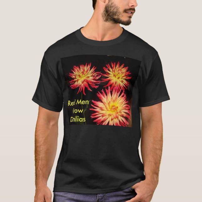 T-shirt noir de dahlia (Devant)