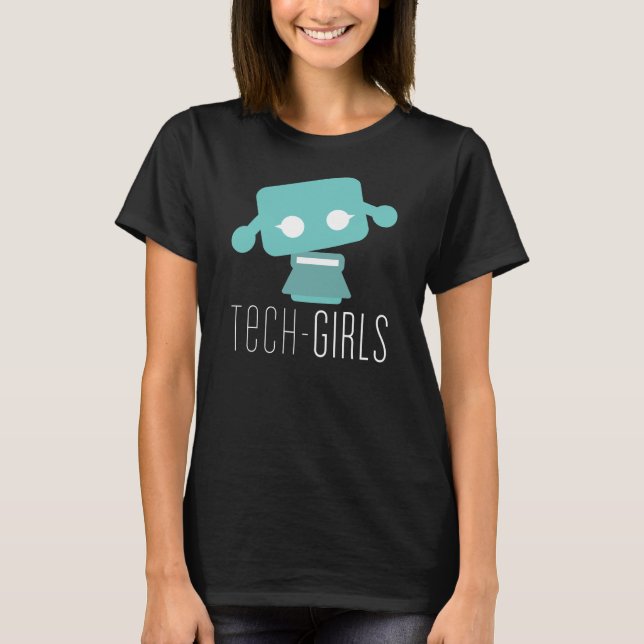 T-shirt noir de filles de technologie avec le (Devant)