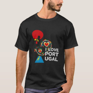 T-shirt Noir de Galo de Barcelos sur le noir