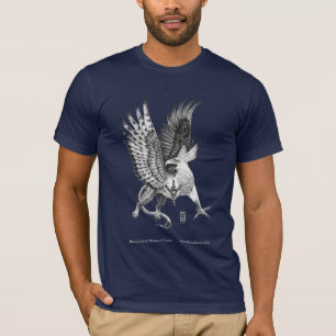 T-shirt Noir de griffon de bouton blanc
