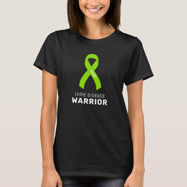 T-shirt noir de la maladie de Lyme (Devant)