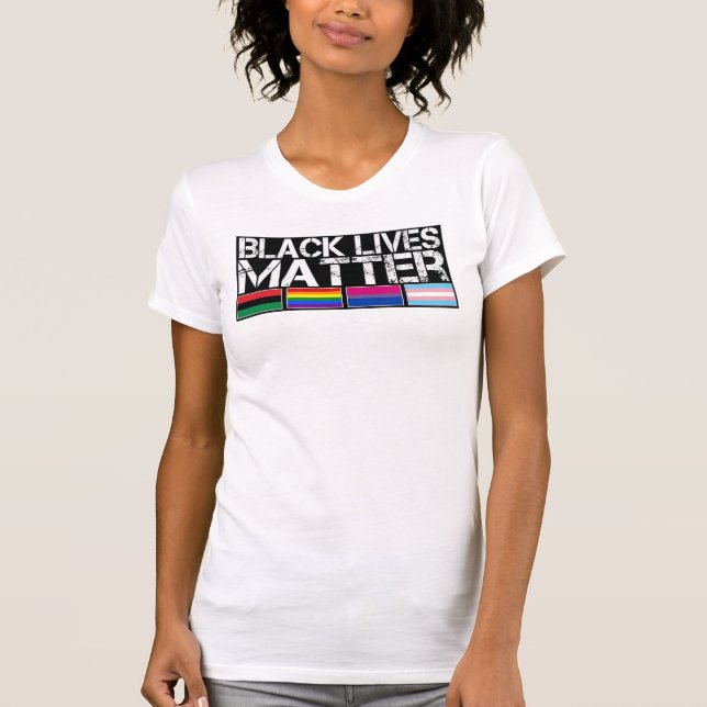 T-shirt noir de la matière LGBT des vies (Devant)