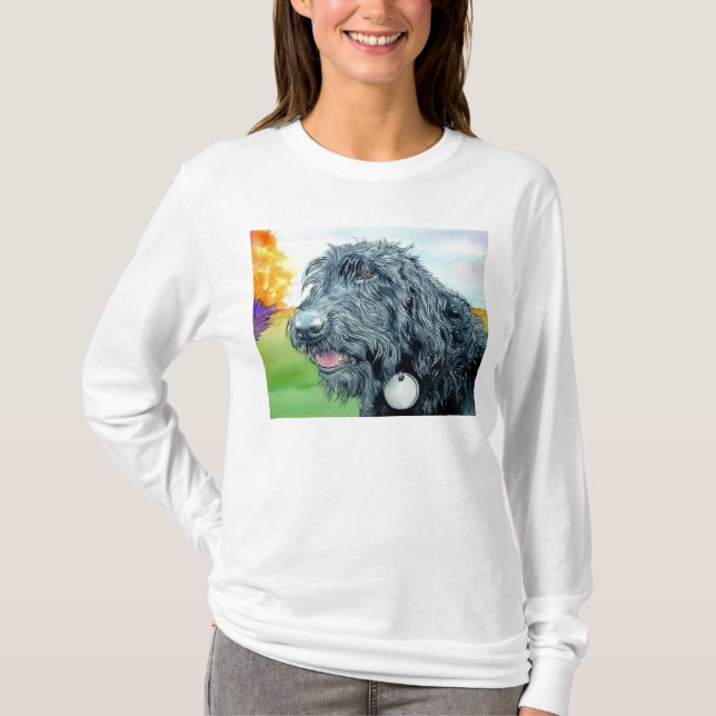 T-shirt noir de Labradoodle Ralph (Devant)