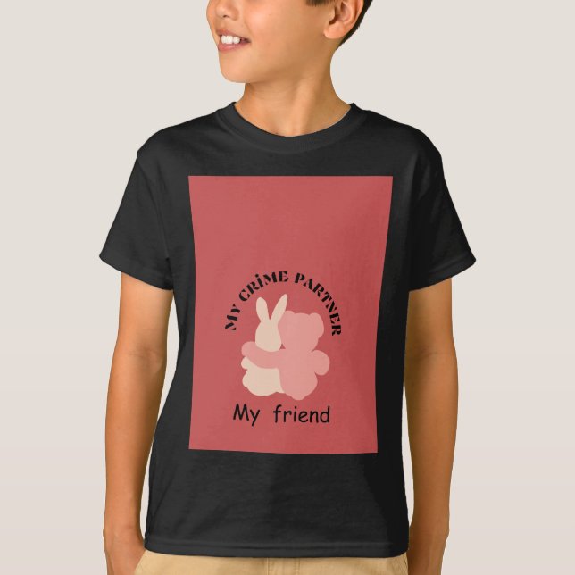 T-shirt noir de l'amitié (Devant)
