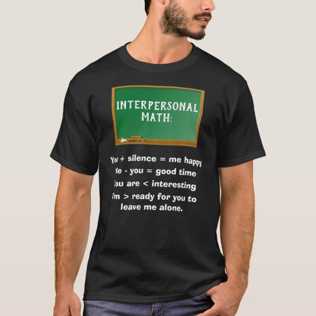 T-shirt Noir de maths interpersonnelles (Devant)