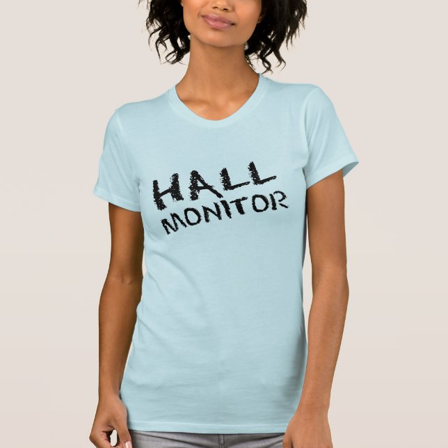 T-shirt Noir de moniteur de Hall (Devant)