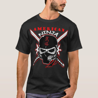T-shirt noir de Ninja d'Américain