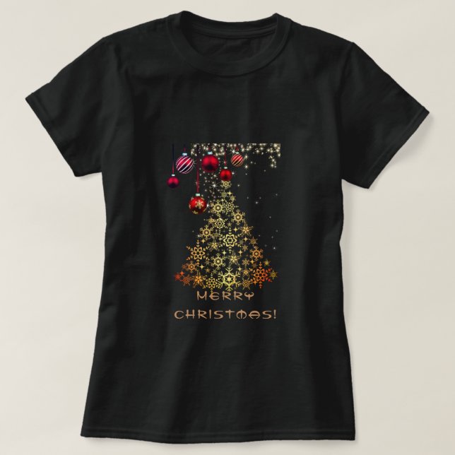 T-shirt noir de Noël (Design devant)