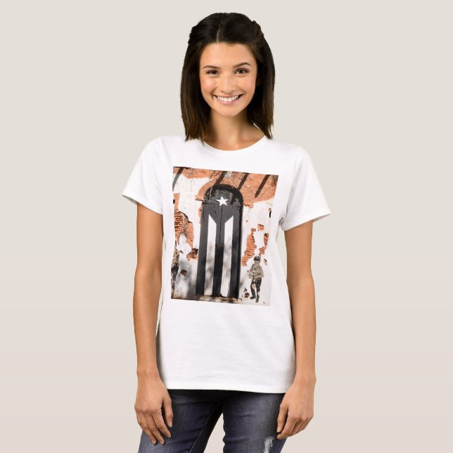 T-shirt Noir de Porto Rico (Devant entier)