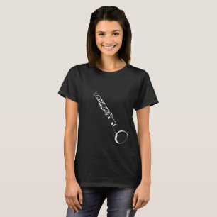 T-shirt Noir de silhouette de clarinette